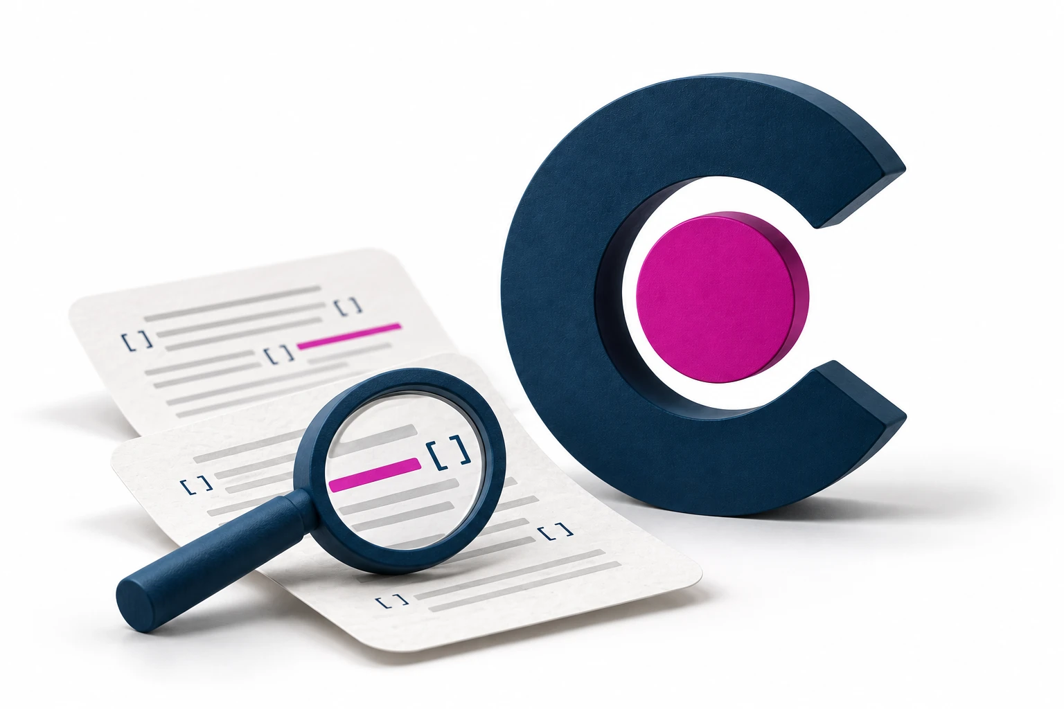 CitationLab C and a magnifying glass over source references