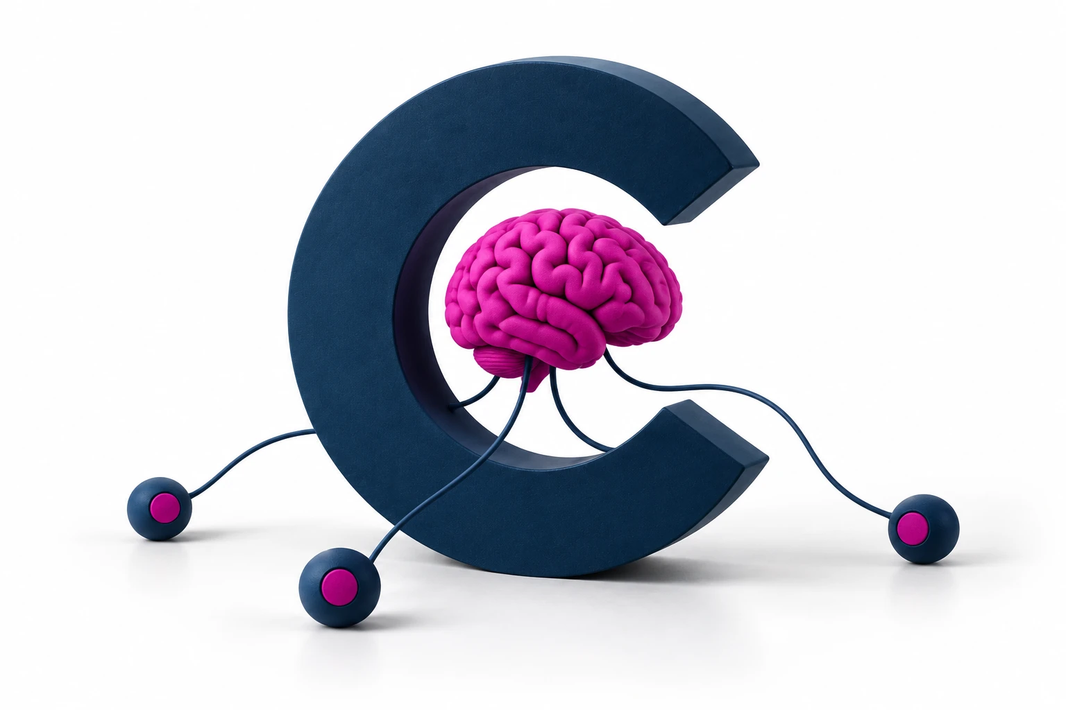 CitationLab C with a magenta brain and connected nodes