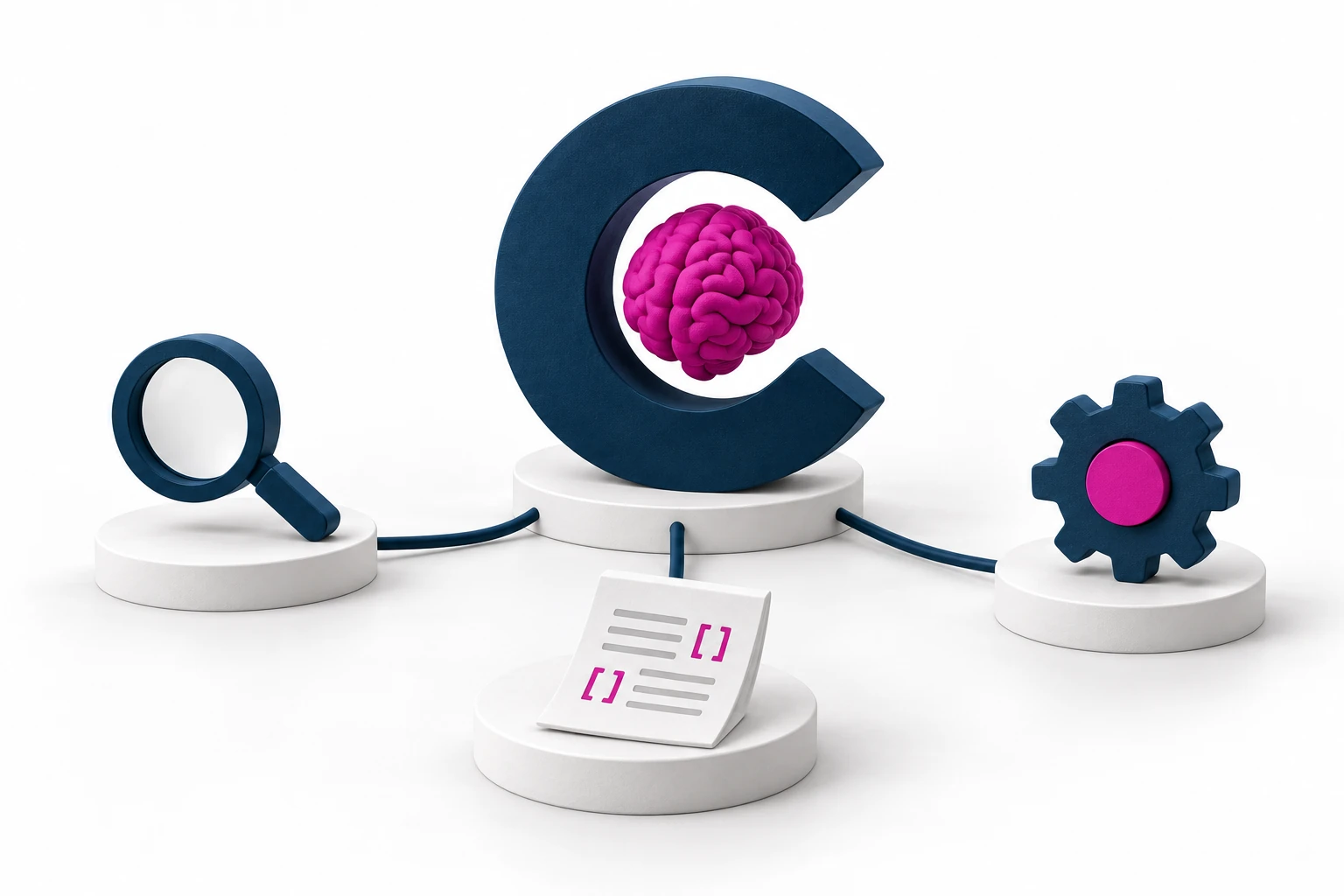 CitationLab C with a brain, magnifying glass, content and gear