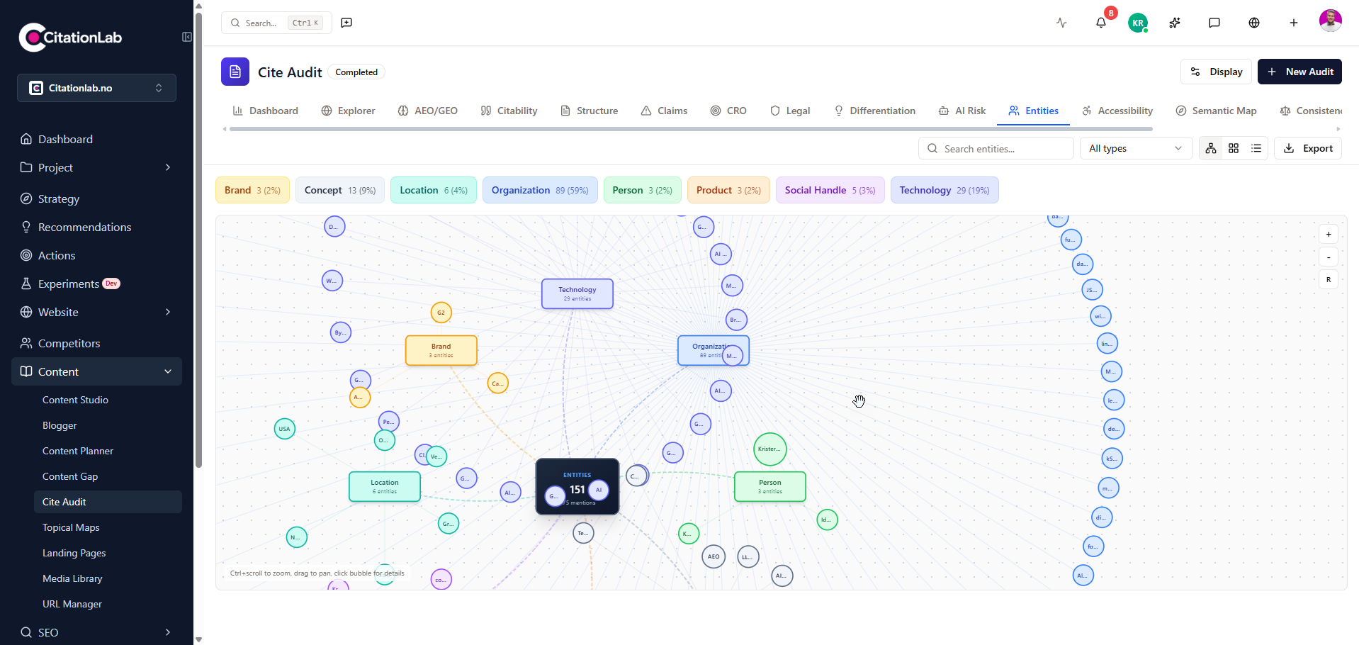 The entity graph the AI sees