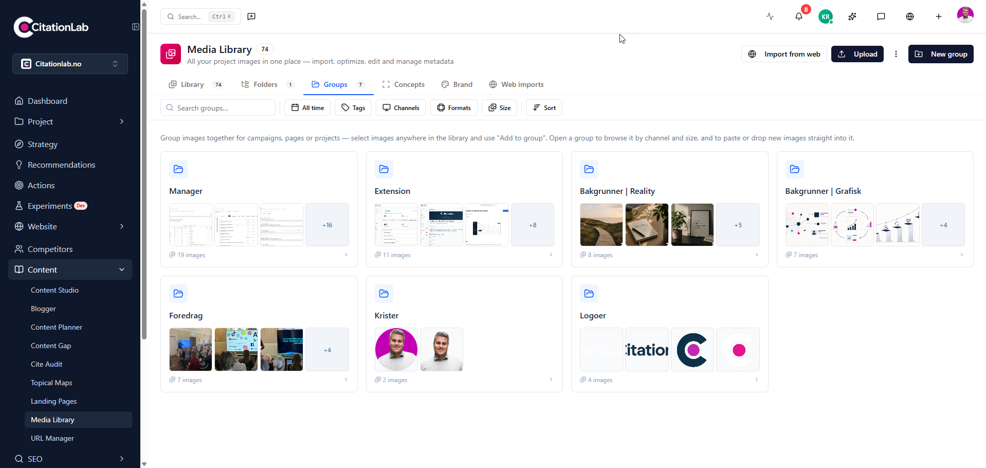 Brand assets in one library